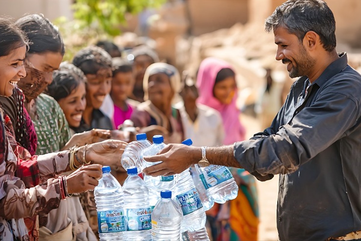 Water and buttermilk distribution